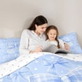 thumbnail image 5 of Erosebridal Blue Geometric Grid 7 Pieces Bedding Comforter Set,Girls Lovely Bowknot Full Bedding Set For Kids,Reversible, 5 of 7