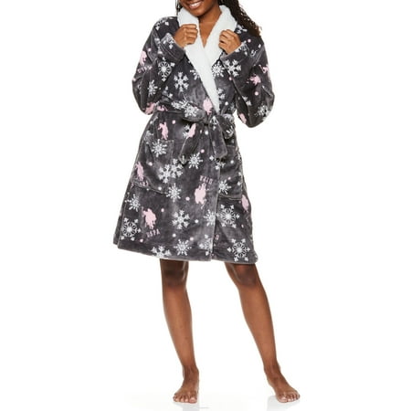 U.S. Polo Assn. Women's Solid Plush Robe
