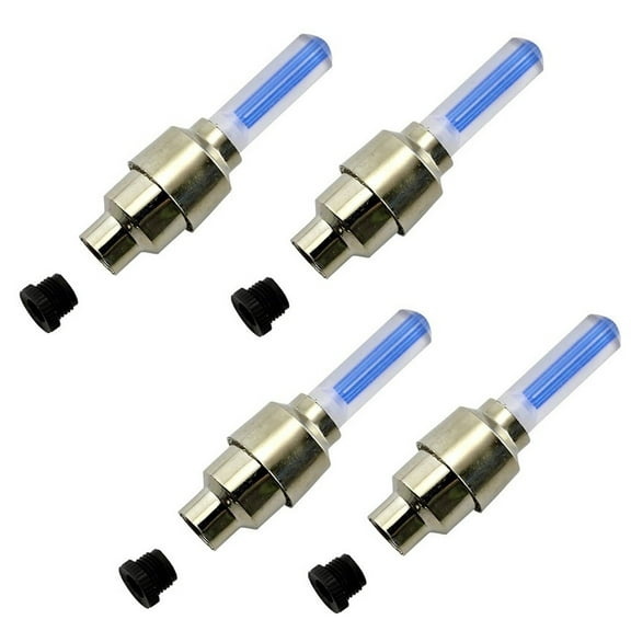 Kiplyki 4PCS Bike Car Motorcycle Wheel Tyre Valve Cap Flash LED Light Lamp Accessories