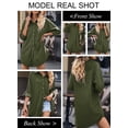 thumbnail image 2 of Asyoly Womens Dresses Solid Button Down Oversized Corduroy Shirt Dress Casual Long Sleeve Tunic Dresses with Pockets, 2 of 7