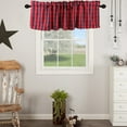 thumbnail image 6 of 2 Pack Buffalo Check Plaid Window Valances, Red and Black Kitchen Curtains for windows, Farmhouse Window Treatment Decor Curtains, 16" x 56" Rod Pocket Valances, 6 of 7