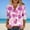 003 Pink, variant on Women's Casual V Neck Floral Print Roll Up Long Sleeve Button Down Blouses Bohemian Top Shirts
