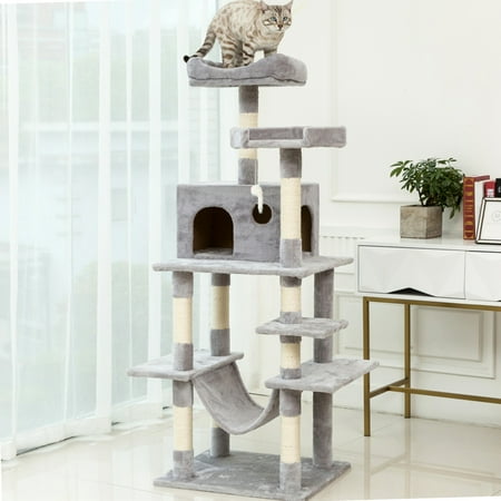 64 Inch Glass Tower Display - Cat Tree for Large Cats, NICEPET 64