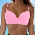 thumbnail image 2 of Yindaity Womens Swim Top Women's Twist Front Bikini Top - Push Up Bathing Suit Top Padded Swimsuit Top Women's Twist Front Bikini Top - Push Up Bathing Suit Top Padded Swimsuit Top Swim Tops(Pink,S), 2 of 9