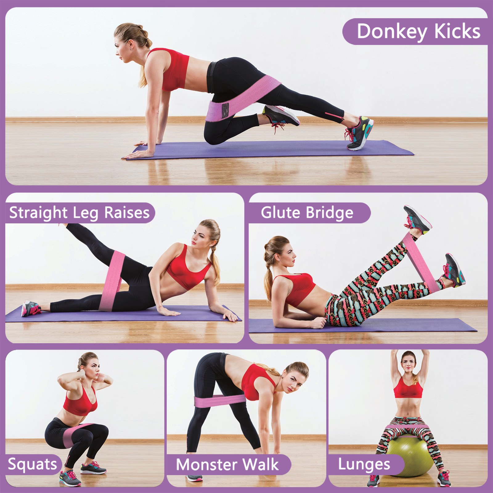 Fabric Resistance Bands, 5-Level Set for Home Fitness photo 7