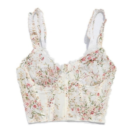 

Sexy Fish Bone Corset Can Be Worn Outside Small Chest Gathered Thin Lace Bra Vest Type Underwear Lingerie Sleepwear Chemise Nightwear