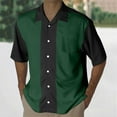 thumbnail image 2 of Huesdet Men's Casual Button Up Shirts Short Sleeve Summer Untucked Dress Shirts Vacation Beach Summer Tops with Pocket(Green,M), 2 of 4