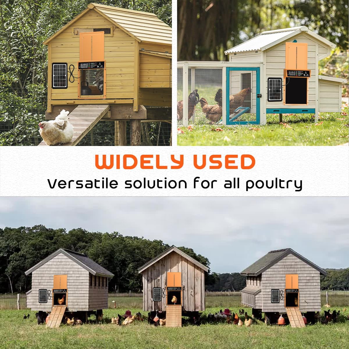 Pet Deluxe Automatic Chicken Coop Door Solar Powered Automatic Chicken Door with Timer & Light Sensor, Anti-Pinch, Durable Aluminum Auto Chicken Door, Charge with Solar Panel & USB