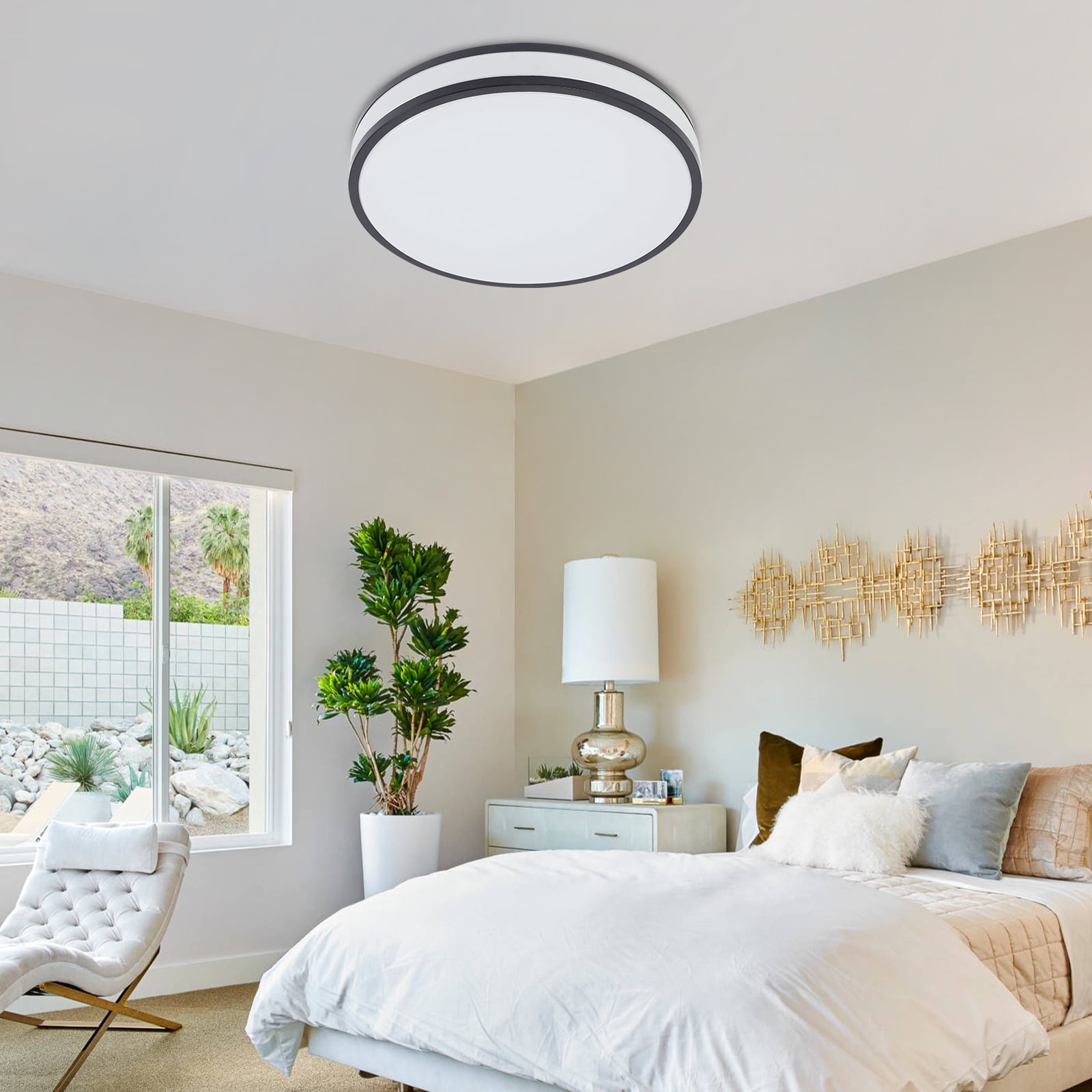 Round Flush Mount Ceiling Light Modern Ceiling Light Fixture LED Ceiling Light for Bedrooms, Living Rooms