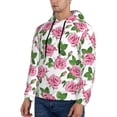 thumbnail image 3 of Balery Rose Flowers Pattern Mens Hoodie Kangaroo Pocket Hoodie Pullover Hooded Sweatshirt Ideal for Daily Wear Travel and Home-XX-Large, 3 of 7