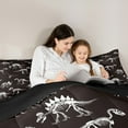 thumbnail image 4 of Manfei Dinosaur Skeleton 7-Piece Twin Bedding Sets,Dino Skull Bedding Comforter Set,White Black Sheet Sets For Boys Kids,Ultra Soft Home Decor Reversible, 4 of 8