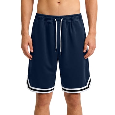 LNZGNM Mens Basketball Shorts Plus Size Quick Dry Sports Shorts Elastic Waist Drawstring Short Pants Athletic Jogger Shorts with Pockets,Navy XL