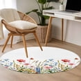 thumbnail image 3 of Area Rug 48in, Spring Colorful Flower Garden Leaves Floor Carpet Living Room Rug, Watercolor Botanical Non-Slip Welcome Mat Indoor Rugs for Bedroom Dining Room, 3 of 9