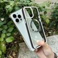 thumbnail image 3 of Compatible with iPhone 13 Pro Max Case,Hard PC Soft Matte Silicone Bumper Clear Magnetic MagSafe Wireless Charging Slim Case,Anti-Scratch Shockproof Back for iPhone 13 Pro Max(Black), 3 of 7