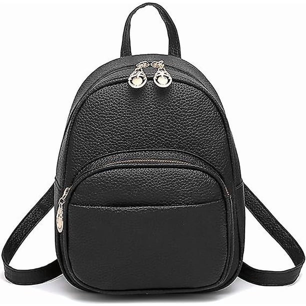 Girl Small Bag PU Leather Multiple Zipper Pockets Mini Backpack Purse