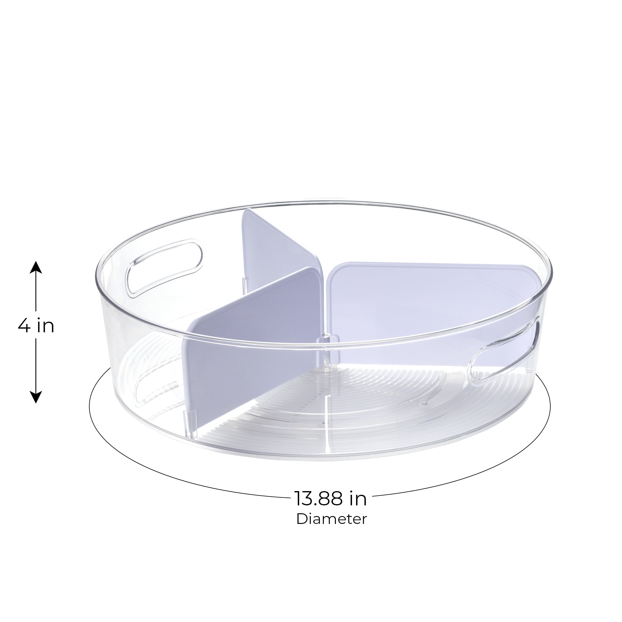Mainstays Clear Lazy Susan Turntable with Removable Dividers