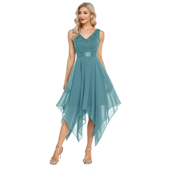 Vestidos Para Mujer , Vestidos de Invitados de Boda, Vestido Erógeno, Vestidos Formales, Vestidos de Noche, Cuello en V, Sin Mangas, Vestido de Fiesta Para Discoteca Odeerbi ODB149136
