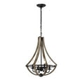 thumbnail image 2 of Warehouse Of Tiffany Matte Black 4-Light Open Cage Chandelier HM244/4BXI, 2 of 7