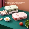 thumbnail image 4 of Cateissary Organizador para guardar huevos Estuche reutilizable Cajón de refrigerador de gran capacidad con soporte recargable vacío Almacenamiento para Organizadores de utensilios de cocina Blanco Cateissary HA009070-01, 4 of 6