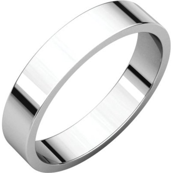 Platinum 4mm Flat Band - Size 8