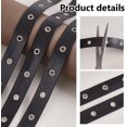 thumbnail image 4 of 10 Yards Black Eyelet Trim with Grommets 3/4'' Wide Imitation Leather Grommet Tape with 4mm Platinum Brass Hole Ring Eyelet for Sewing Garment Corset Shirt Dress Skirt Jacket, 4 of 6