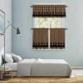 thumbnail image 5 of Brown Black Plaid Kitchen Curtains Sets for Windows 36 Inch Length, Vintage Rustic Star Buffalo Check Rod Pocket Window Treatments Tier Curtains and Valances Set for Bedroom/Bathroom, 5 of 8