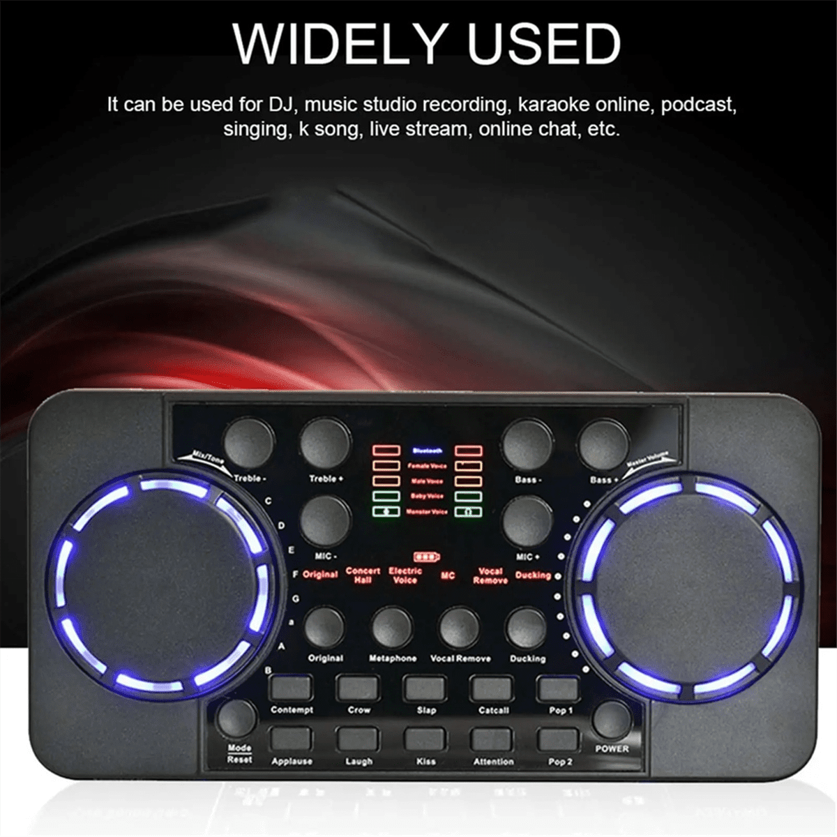 V300 Pro Sound Card Bluetooth-Compatible Audio Interface Mixer DJ Digital Effect Noise Reduction Console USB Record