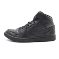 thumbnail image 5 of Ni - ke Air Jordan 1 Mid Mens Size 8.5 US Triple Black Leather Sneakers Shoes, 5 of 5