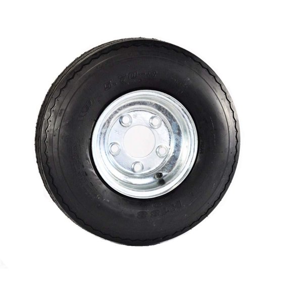 eCustomrim Pneu de Remorque sur Jante 5.70-8 570-8 5.70X8 8 Po Plage de Charge B Boulon à 5 Écrous Roue Galvanisée - Garantie de 2 Ans avec Bord de Route Gratuit