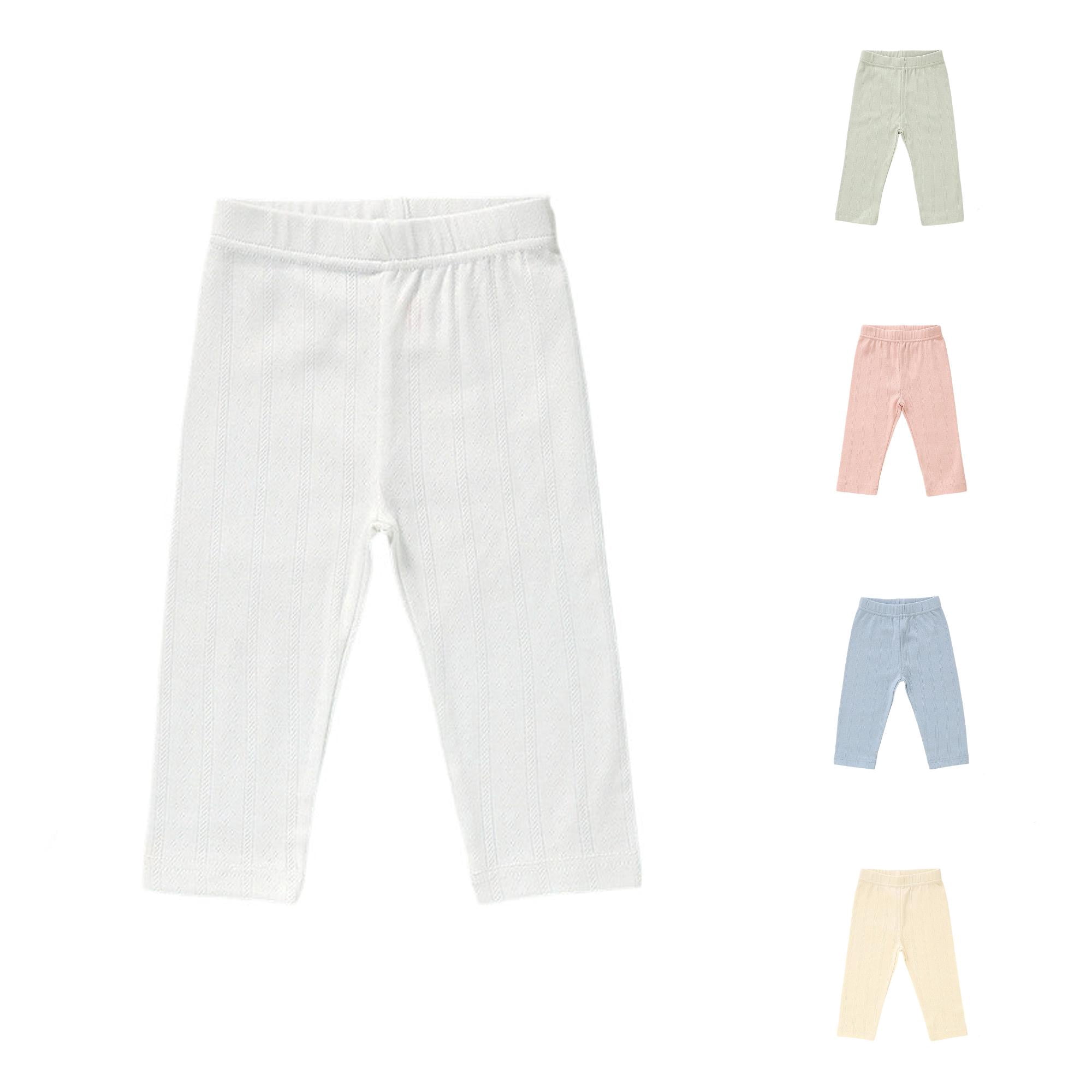XIYON Pants For Boys Ribbed Long Pants Elastic Waist Casual Solid Color Baby Leggings Toddler Blend Bottoms Beach Travel Trousers