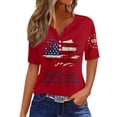 thumbnail image 3 of Evdexr We the People Shirts Women Short Sleeve American Flag 250 Anniversary Usa Shirt V Neck Graphic 1776 2026 Shirts Plus Size Tees Red 3XL, 3 of 5