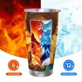 thumbnail image 5 of Fotbe Deep Yellow Colorful Sunflower Pattern 20 oz Tumbler Stainless Steel Vacuum Insulated Coffee Ice Cup Double Wall Travel Flask Leak-proof Coffee Cup-Without Straw, 5 of 8
