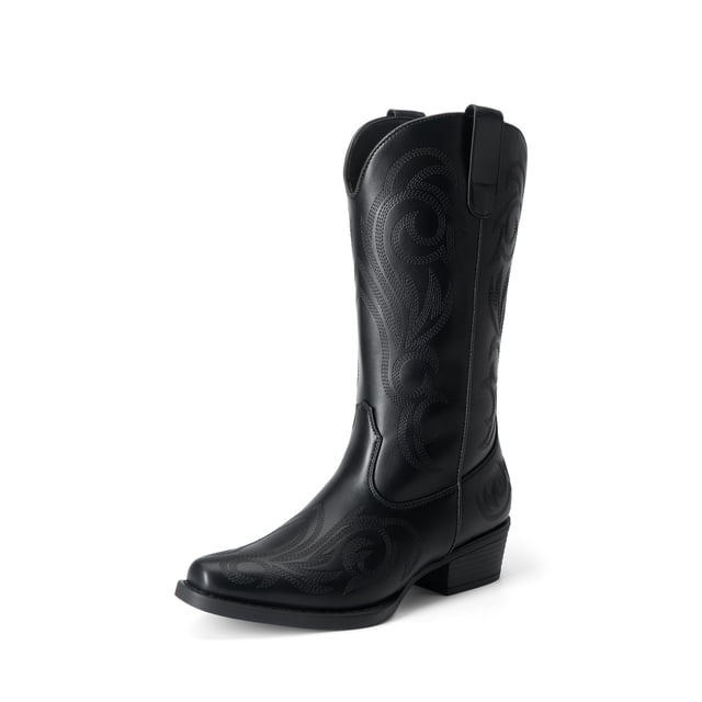Bota DREAM PAIRS SDMB2403W Botas de Vaquera para Mujer Negras