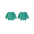 thumbnail image 2 of RUINIXCW Kids Toddler Baby Boy Girl Knit Sweater Fall Winter Warm Clothes Infant Baby Chunky Sweaters Casual Solid Color Crew Neck Pullover Knitwear Tops, 2 of 9