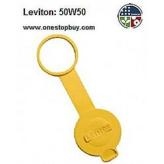 Leviton 50W50 15A and 20A Straight 15A Locking Cap for Wetguard Connector - Yellow