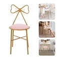 thumbnail image 5 of Modern Vanity Chair Stool, Dressing Table Desk Makeup Girl Chair w/Butterfly Bow Backrest, Side Table Seat for Girl Daughter Room Bedroom Living Room Home Commercial Salon Party Cafe, 5 of 24