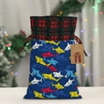 thumbnail image 5 of Rocae Cartoon Shark Print Christmas Drawstring Linen Gift Bag with Drawstrings Treat Bag Goody Present Bags for Christmas Party Favor, 5 of 8