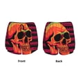 thumbnail image 5 of Picia Skull And Flag Usa Pattern Women's 2 in 1 Athletic Running Shorts High Waisted Workout Casual Gym Sweat Shorts with Comfy Liner Zipper Pockets-Large, 5 of 9