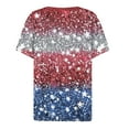 thumbnail image 4 of Womens American Flag Tunic Tops, 3/4 Length Sleeve Shirts for Women 2024 USA Patriotic Blouses Button Henley Neck USA Flag Star Stripes Print Tops Loose Fit Tops, 4 of 5