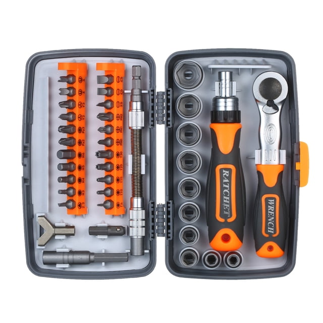 38pc Precision Ratchet Screwdriver Bit Set Magnetic Screwdrivers Kit Electronics Repair Tool Kit with Flexible