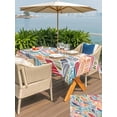 thumbnail image 5 of Outdoor Tablecloth with Umbrella Hole for Patio/Picnic/Party/Camping, Abstract Beach Waterproof Table Cloth Rectangle Table Cover Washable, Summer Colorful Coastal Ocean Sea Wave (60"x 120"), 5 of 8