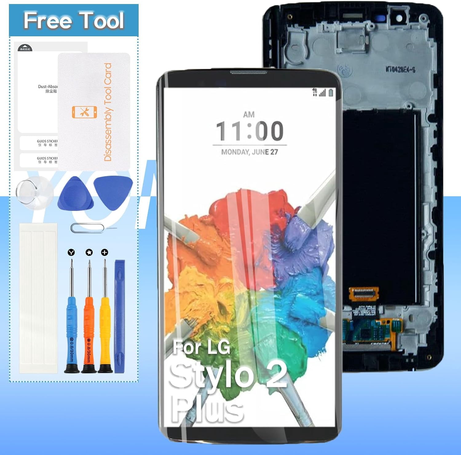 A-MIND Screen Replacement For Xiaomi Redmi Note 10 5G/Poco M3 Pro 5G - Full Assembly With Frame & Tools