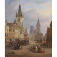 thumbnail image 2 of Joseph Barter 12x14 Gold Ornate Wood Frame and Double Matted Museum Art Print Titled - The Market Day (1835), 2 of 4