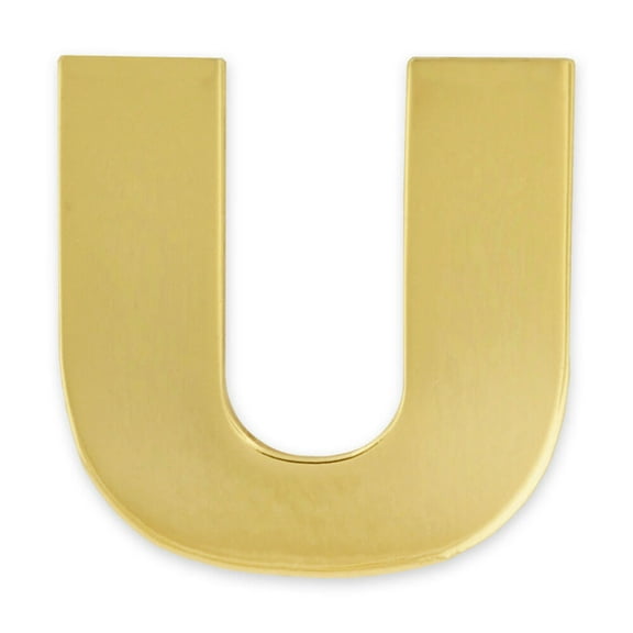 PinMart's Gold Plated Alphabet Letter U Lapel Pin