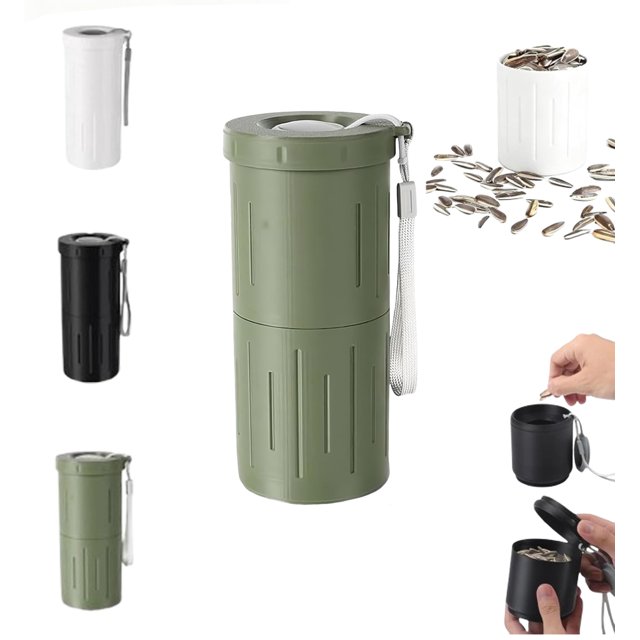 2026 New Portable Sunflower Seed Spit Cup with Shell Storage, Snack Containers for Outdoor, Travel, Mess-Free Snack Solution for Car, Trip, Outdoor, Easy-Clean Safe Design