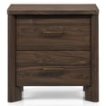 thumbnail image 3 of Furniture of America Gracie Modern Wood 2-Drawer Kids Nightstand with USB Ports, Walnut, 3 of 13
