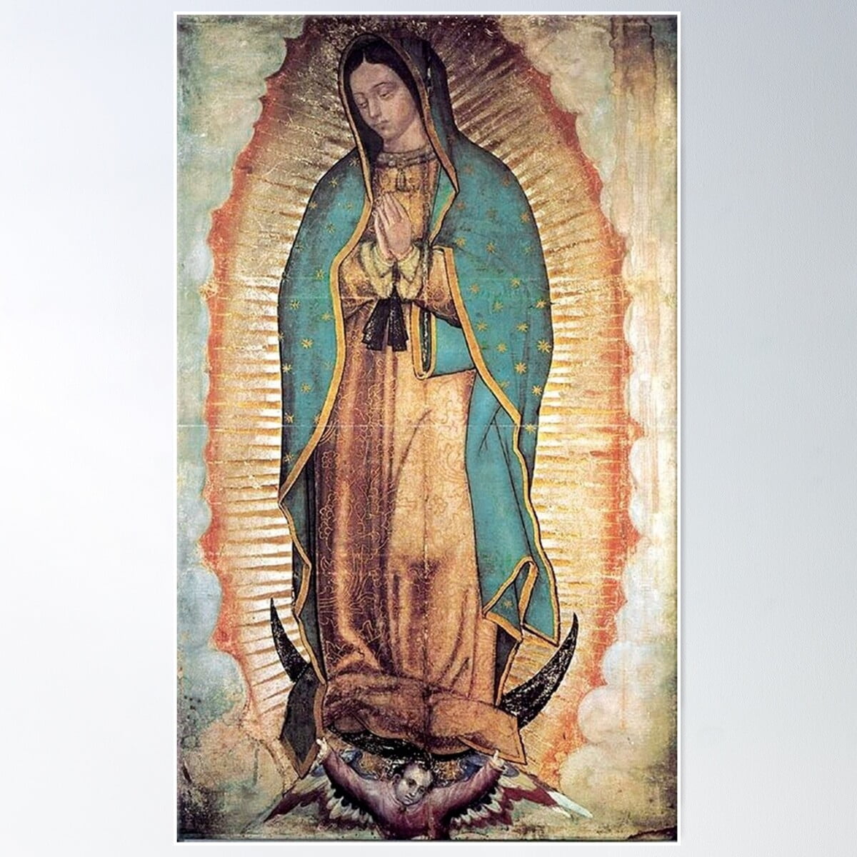 Original Picture Of Our Lady Of Guadalupe Poster Wall Art, Modern Wall Decor For Living Room Bedroom, 24x36 UNFRAMED