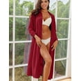 thumbnail image 3 of Ekouaer Women Zipper Robe Long Sleeves House Coat Soft Bathrobe Sleepwear with Pockets Housecoat Loungewear, 3 of 6