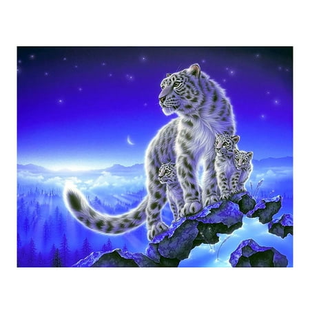 Fancyleo DIY 5D Diamond Painting Rhinestone Cute Tiger Embroidery Cross Stitch Wall Decor