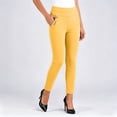 thumbnail image 6 of Oksale Slim Straight Leg Pants for Women with Pockets Petite Pull On Casual Summer Pants Plus Size Stretchy High Waisted Lightweight Pants Yellow 4XL, 6 of 7